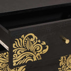 Bedside Cabinet with Door with Drawer Black 50 x 33 x 60 cm