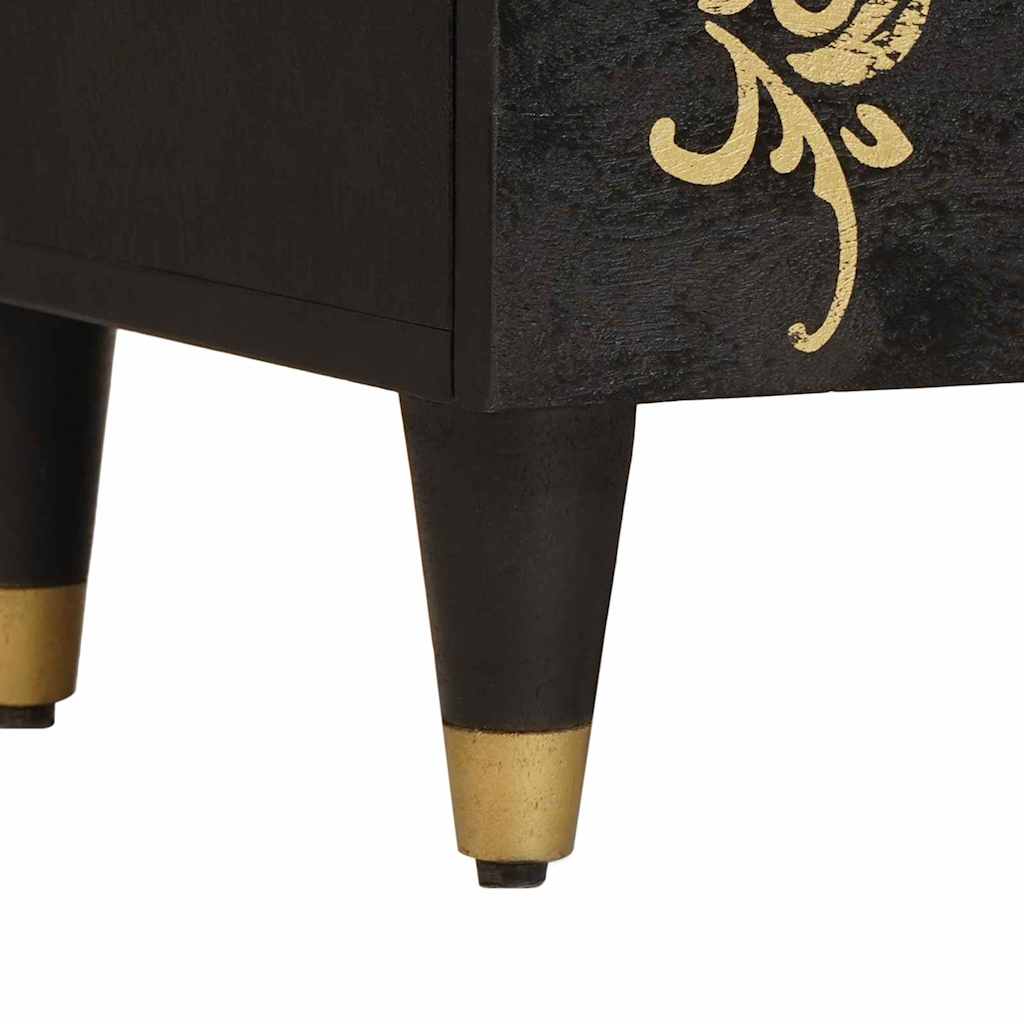 Bedside Cabinet with Door with Drawer Black 50 x 33 x 60 cm