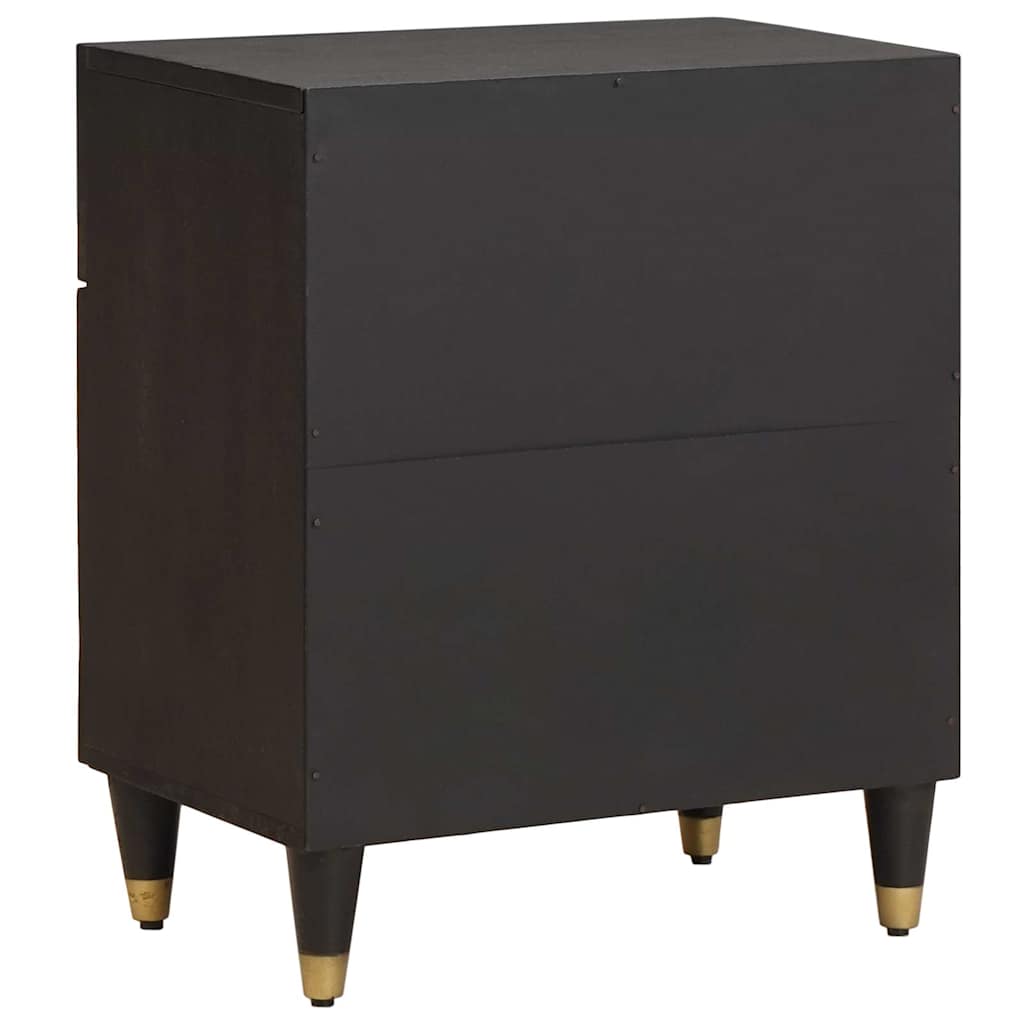 Bedside Cabinet with Door with Drawer Black 50 x 33 x 60 cm