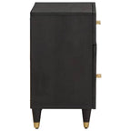 Bedside Cabinet with Door with Drawer Black 50 x 33 x 60 cm