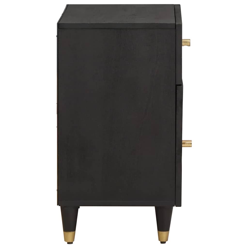 Bedside Cabinet with Door with Drawer Black 50 x 33 x 60 cm