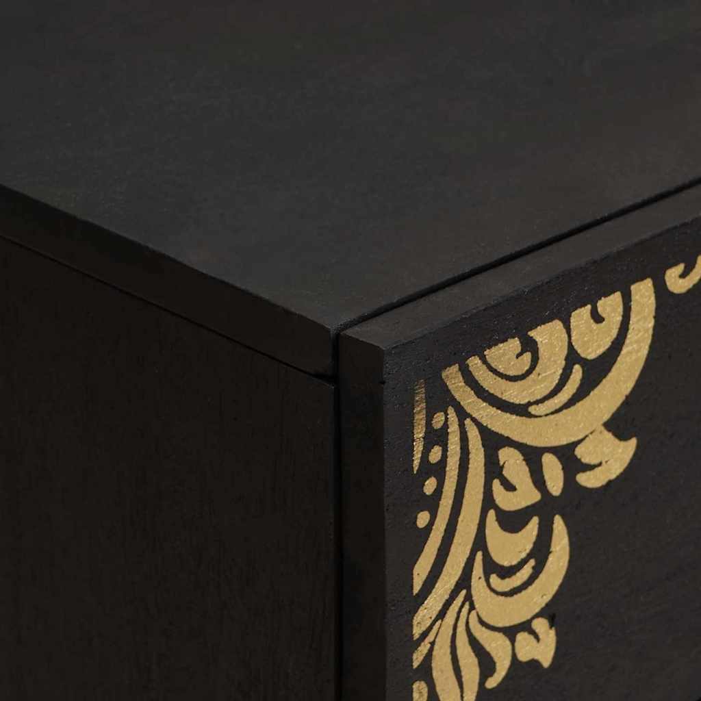 Bedside Cabinet Black 50 x 33 x 62 cm Solid Mango Wood