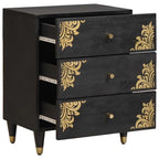 Bedside Cabinet Black 50 x 33 x 62 cm Solid Mango Wood