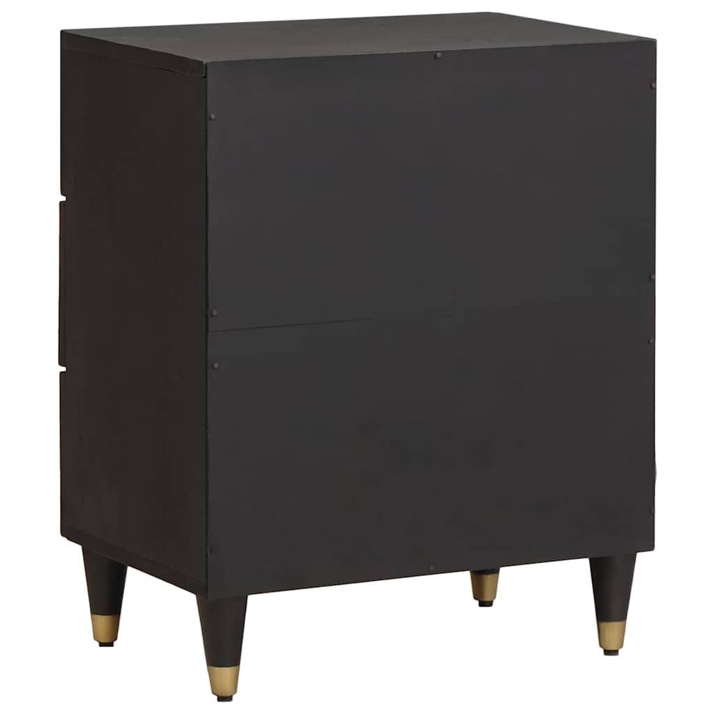 Bedside Cabinet Black 50 x 33 x 62 cm Solid Mango Wood