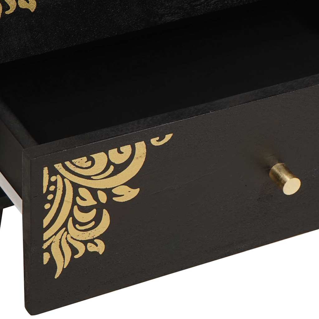 Bedside Cabinet Black 50 x 33 x 62 cm Solid Mango Wood