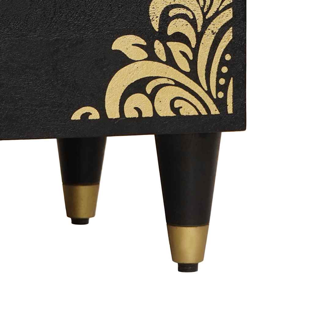 Bedside Cabinet Black 50 x 33 x 62 cm Solid Mango Wood