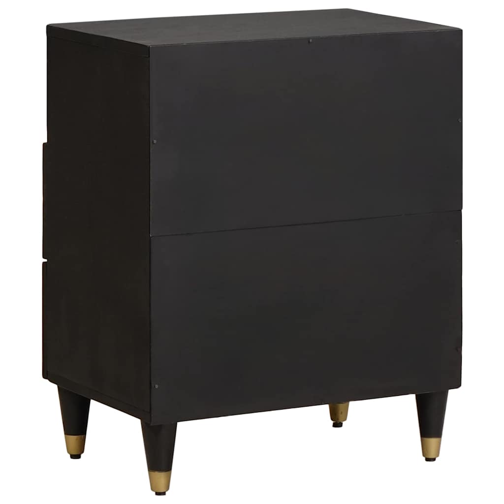 Bedside Cabinet Black 50 x 33 x 62 cm Solid Mango Wood