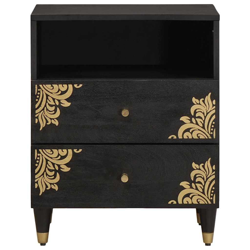 Bedside Cabinet Black 50 x 33 x 62 cm Solid Mango Wood