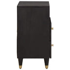 Bedside Cabinet Black 50 x 33 x 62 cm Solid Mango Wood