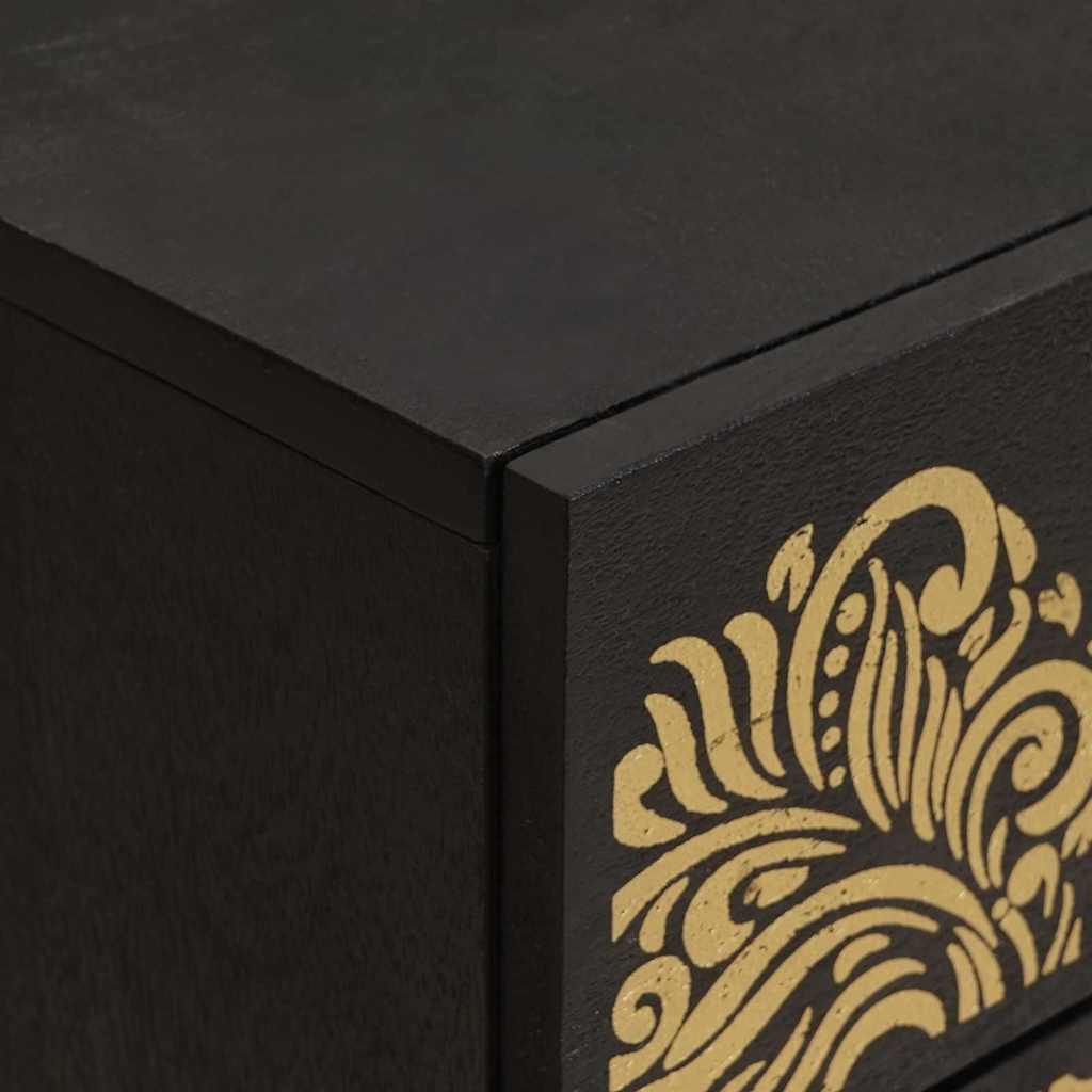 Bedside Cabinet with Door with Drawer Black 50 x 33 x 60 cm