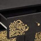 Bedside Cabinet with Door with Drawer Black 50 x 33 x 60 cm