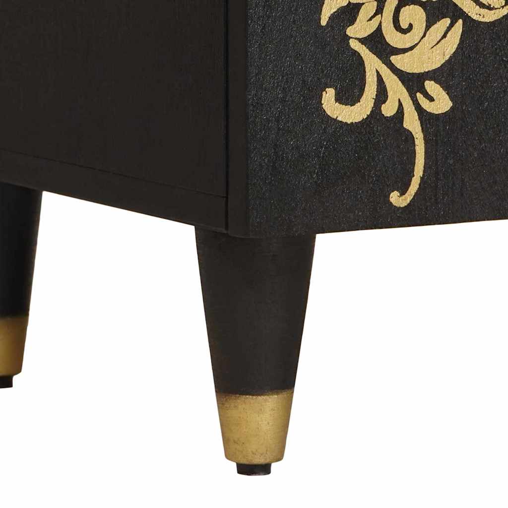 Bedside Cabinet with Door with Drawer Black 50 x 33 x 60 cm