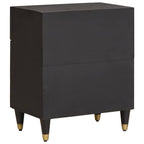 Bedside Cabinet with Door with Drawer Black 50 x 33 x 60 cm