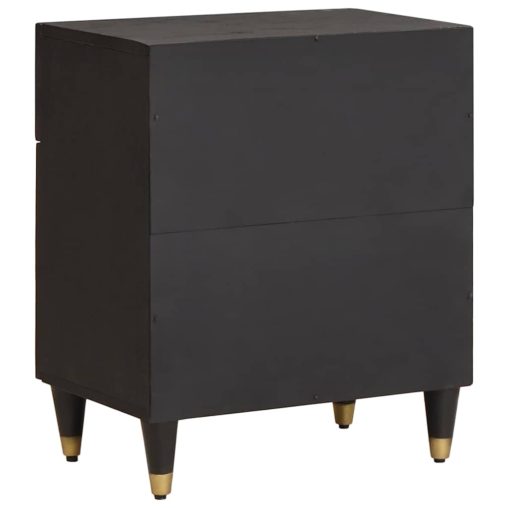 Bedside Cabinet with Door with Drawer Black 50 x 33 x 60 cm