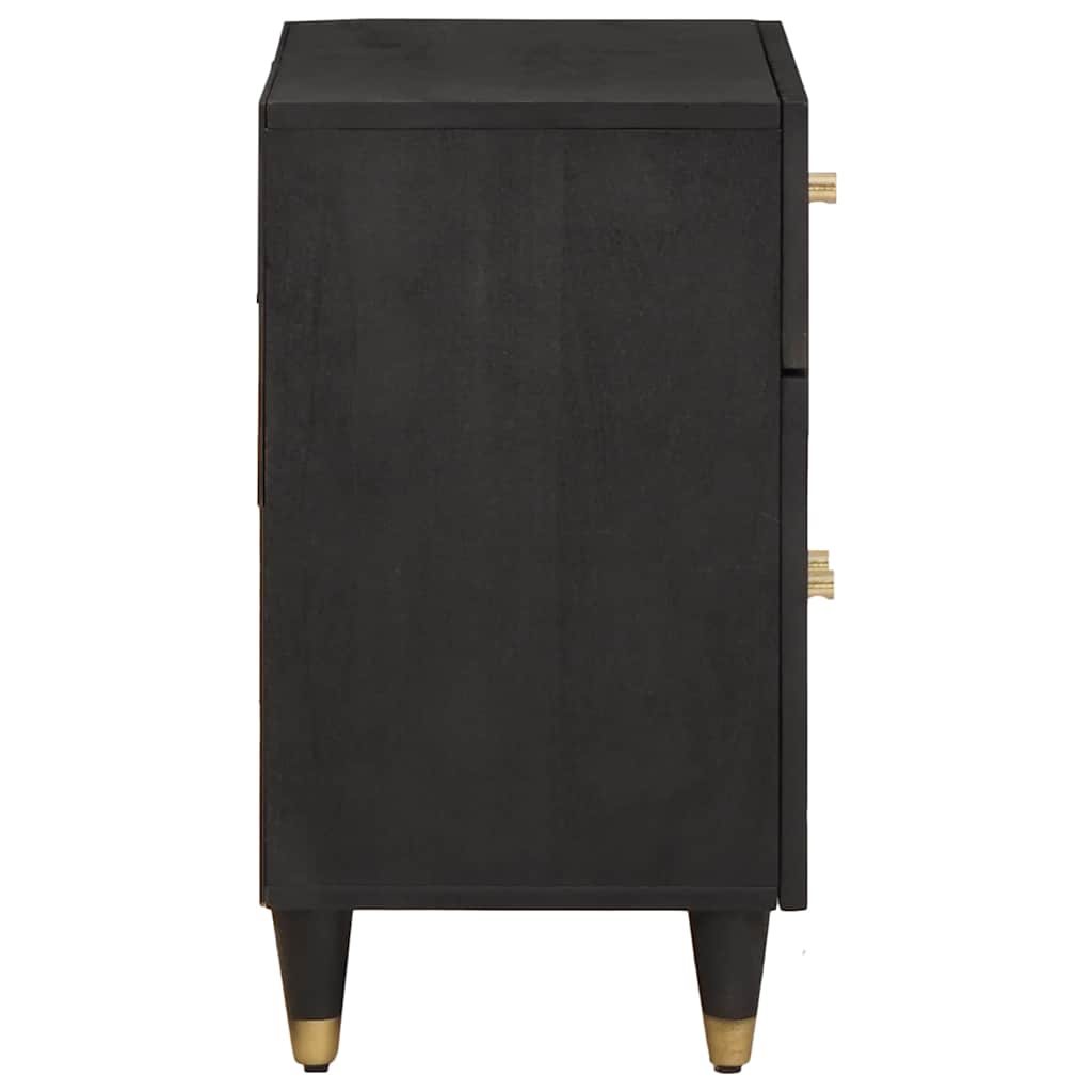 Bedside Cabinet with Door with Drawer Black 50 x 33 x 60 cm