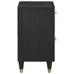 Bedside Cabinet with Door with Drawer Black 50 x 33 x 60 cm