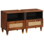 Bedside Cabinet 2 pcs Brown 40 x 33 x 46 cm Solid Acacia wood