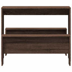 3 Piece Dining Table and Bench set Brown Oak Engineered Wood