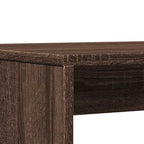 3 Piece Dining Table and Bench set Brown Oak Engineered Wood