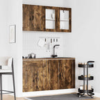 4 Piece Kitchen Cabinet Set Porto Smoked Oak Engineered Wood