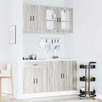 4 Piece Kitchen Cabinet Set Porto Grey Sonoma Engineered Wood
