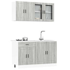 4 Piece Kitchen Cabinet Set Porto Grey Sonoma Engineered Wood