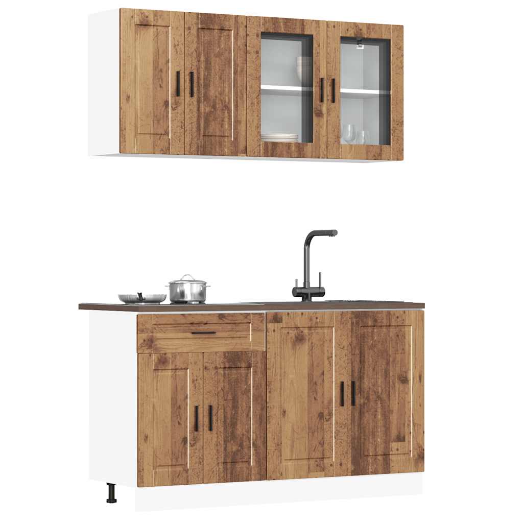 4 Piece Kitchen Cabinet Set Porto Engineered Wood