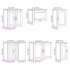 11 Piece Kitchen Cabinet Set Porto Smoked Oak Engineered Wood