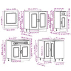 11 Piece Kitchen Cabinet Set Kalmar Black Engineered Wood