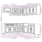 11 Piece Kitchen Cabinet Set Kalmar Black Engineered Wood