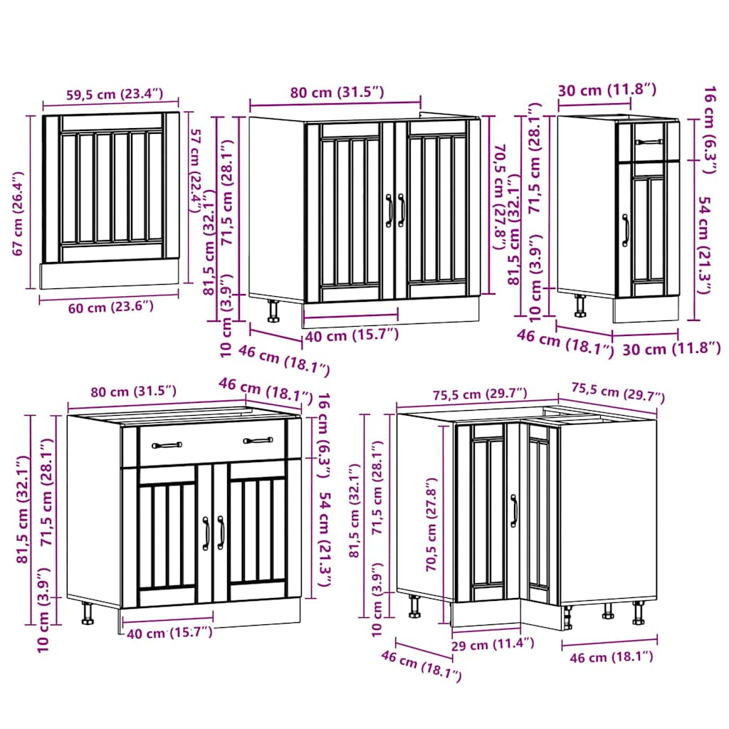 11 Piece Kitchen Cabinet Set Lucca Engineered Wood