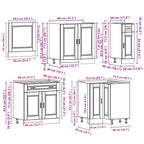 11 Piece Kitchen Cabinet Set Porto Black Engineered Wood