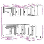 11 Piece Kitchen Cabinet Set Porto Black Engineered Wood