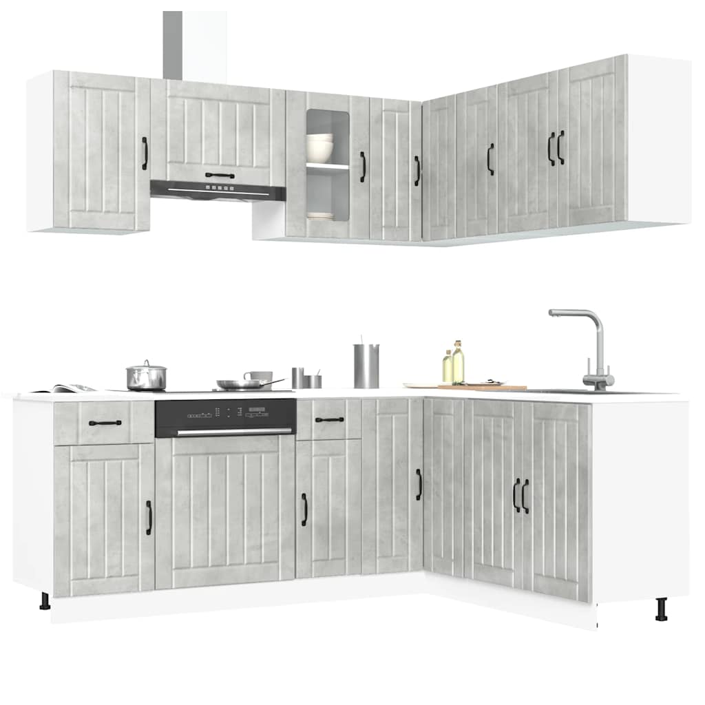 11 Piece Kitchen Cabinet Set Engineered Wood