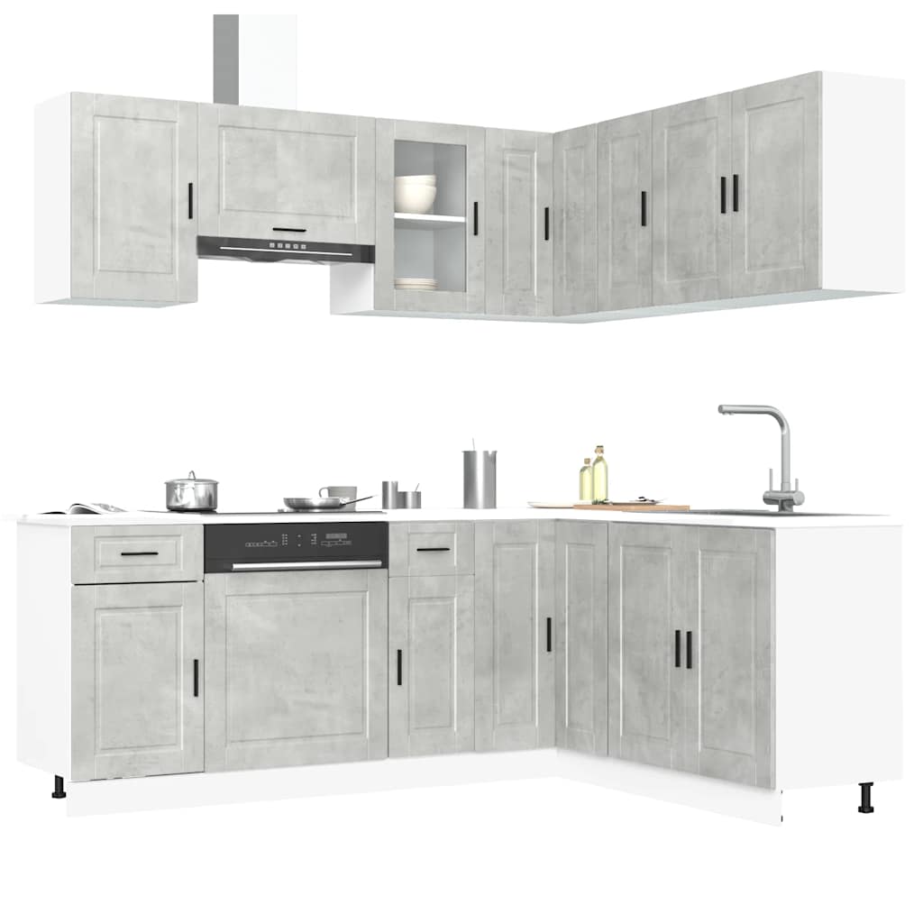 11 Piece Kitchen Cabinet Set Engineered Wood