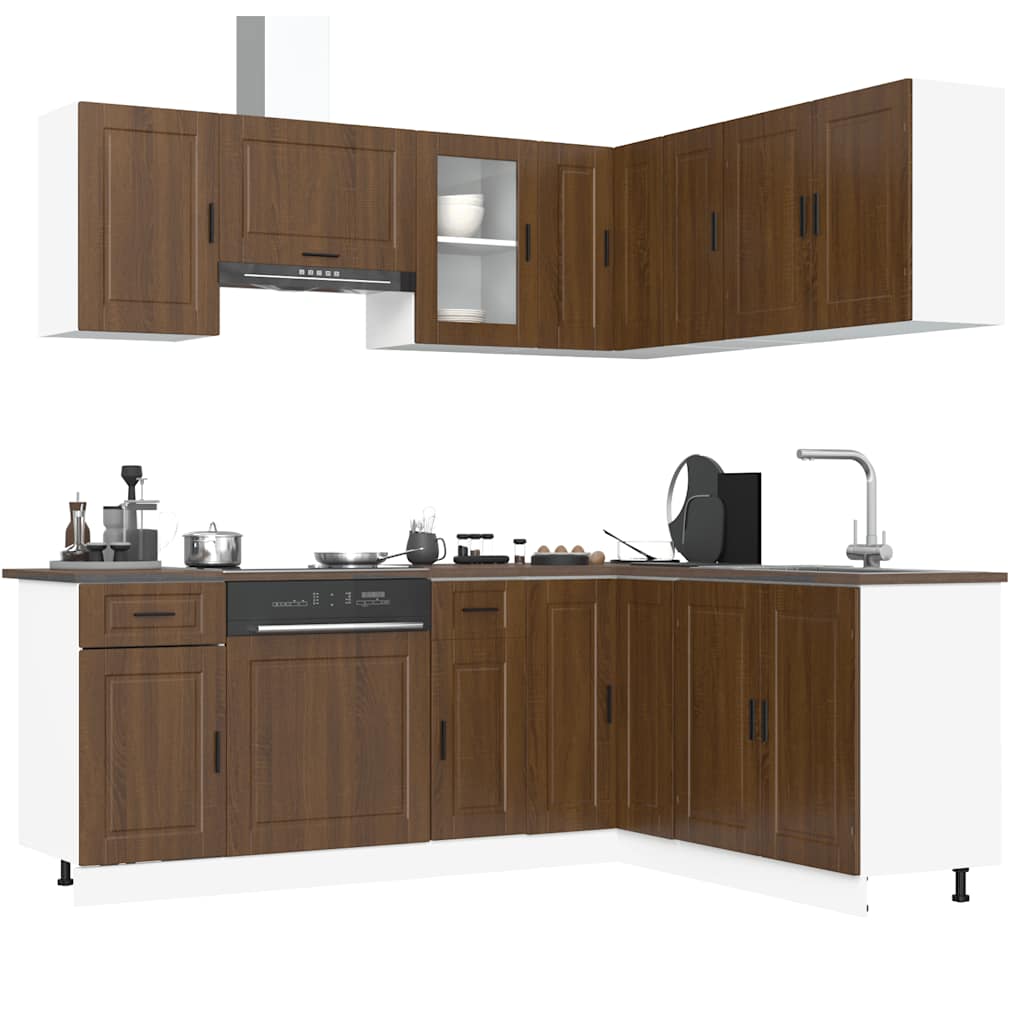 11 Piece Kitchen Cabinet Set Engineered Wood