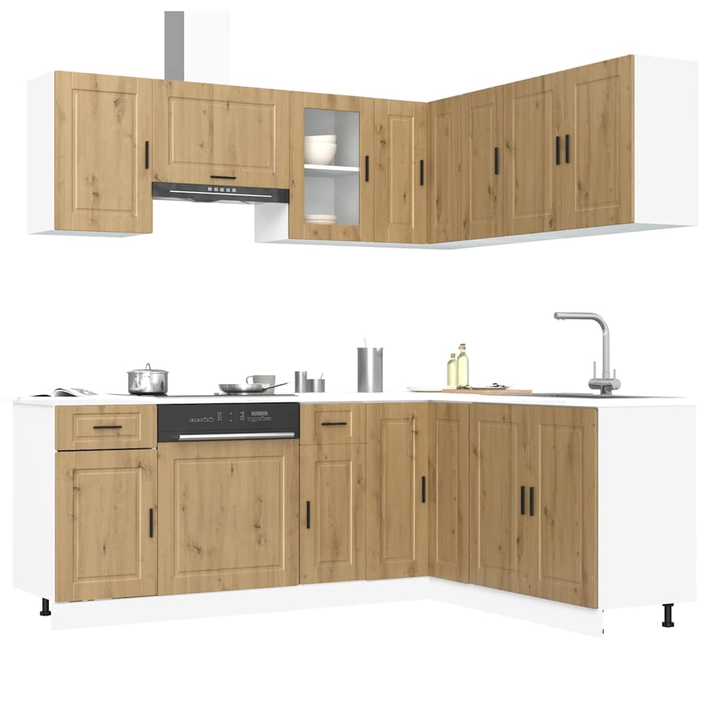 11 Piece Kitchen Cabinet Set Engineered Wood