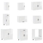 14 Piece Kitchen Cabinet Set Kalmar Gloss White Engineered Wood