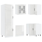 14 Piece Kitchen Cabinet Set Kalmar Gloss White Engineered Wood