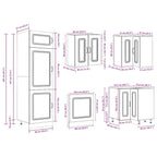 14 Piece Kitchen Cabinet Set Kalmar Gloss White Engineered Wood