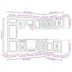 14 Piece Kitchen Cabinet Set Kalmar Gloss White Engineered Wood