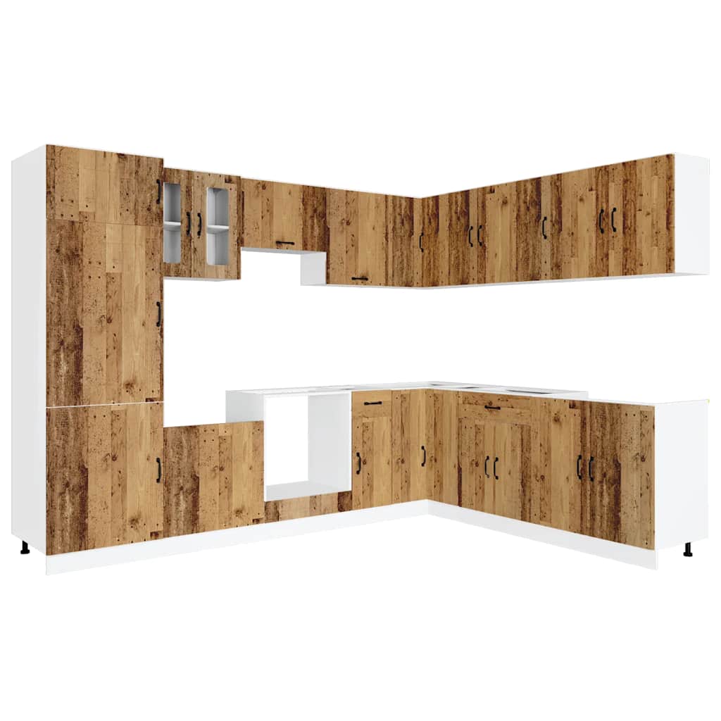 14 Piece Kitchen Cabinet Set Kalmar Old Wood Engineered Wood