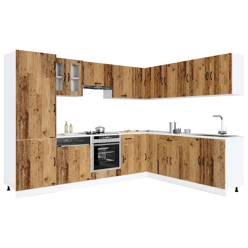 14 Piece Kitchen Cabinet Set Kalmar Old Wood Engineered Wood
