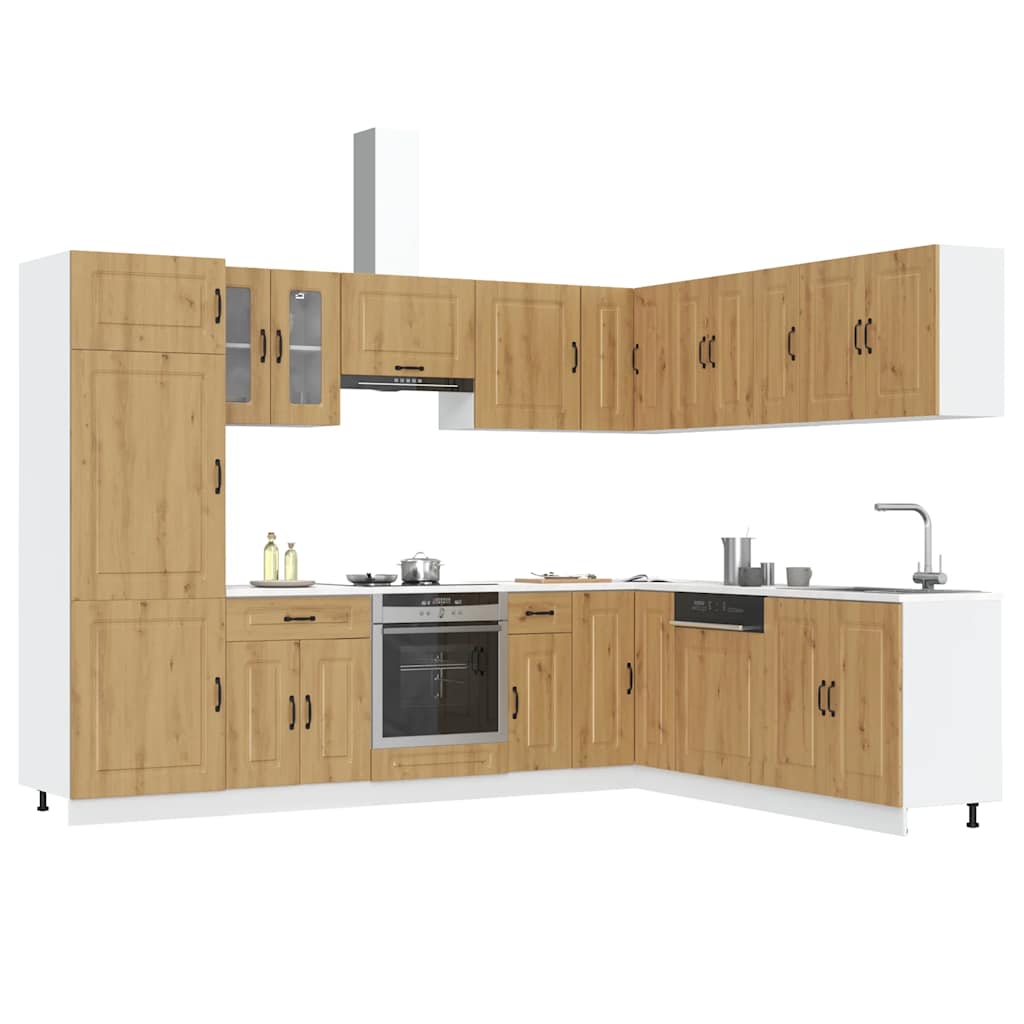 14 Piece Kitchen Cabinet Set Kalmar Gloss White Engineered Wood