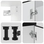 14 Piece Kitchen Cabinet Set Porto Black Engineered Wood