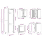 14 Piece Kitchen Cabinet Set Porto Black Engineered Wood