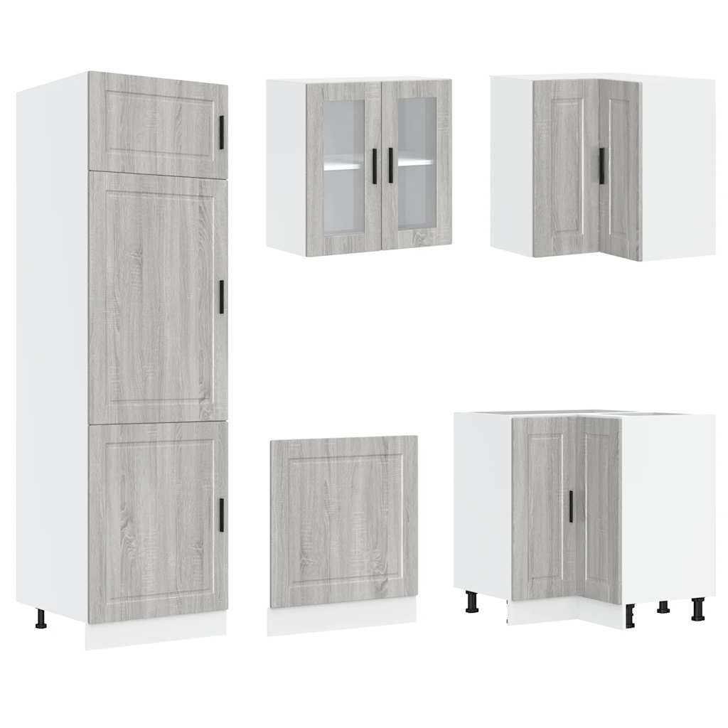 14 Piece Kitchen Cabinet Set Porto Grey Sonoma Engineered Wood
