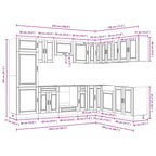 14 Piece Kitchen Cabinet Set Porto Grey Sonoma Engineered Wood