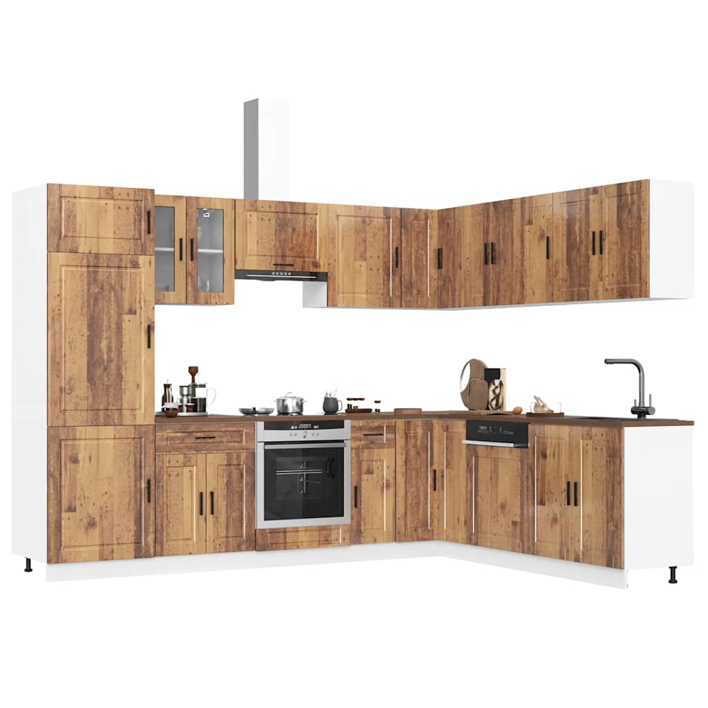 14 Piece Kitchen Cabinet Set Porto Engineered Wood
