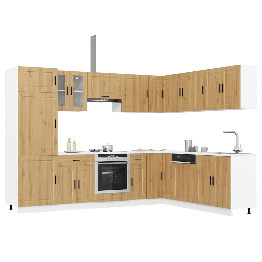 14 Piece Kitchen Cabinet Set Porto Engineered Wood